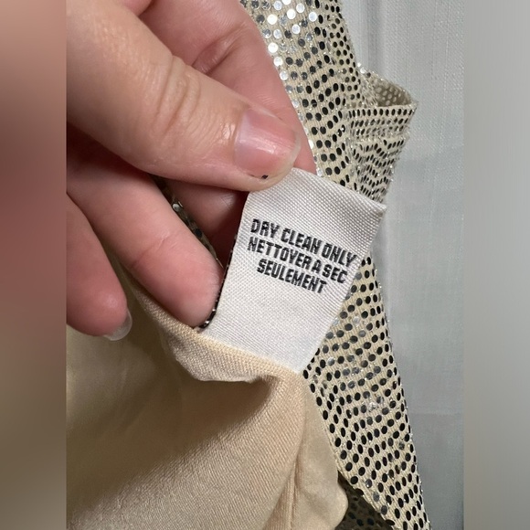 C by One Silver Sequined 3/4 Sleeve Long Line Blazer XS - Picture 9 of 10